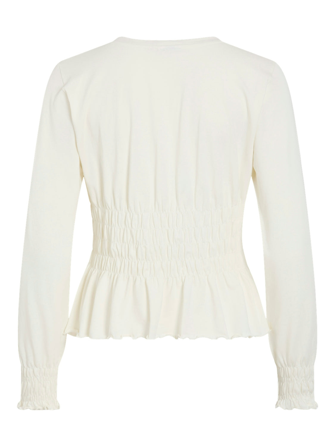 Kiki Shirred Top for Women - Soft & Flowy Blouse in Birch Color - Perfect for Summer Outfits, Casual Wear & Boho Style