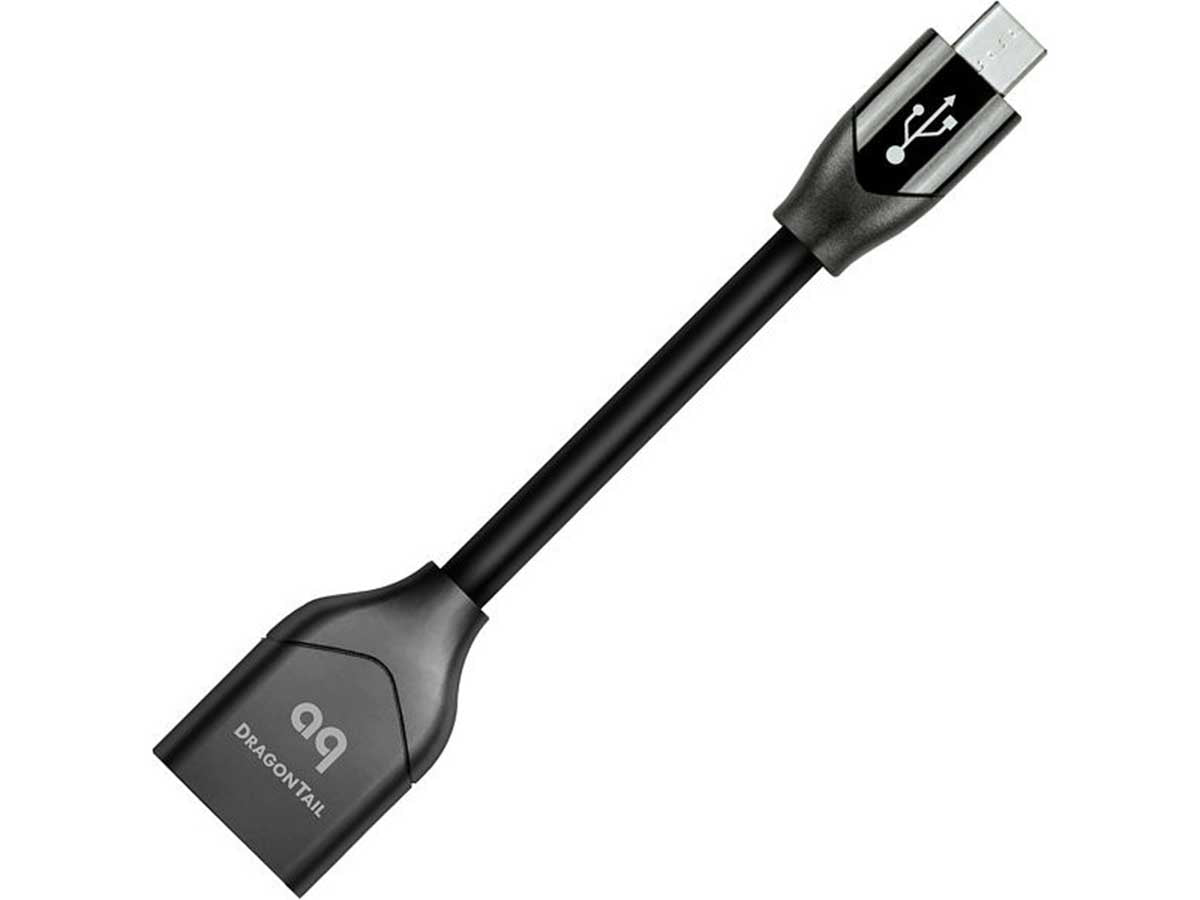 Audioquest DragonTail Micro USB to USB A Adapter - High-Speed Data Sync & Charging Cable for Smartphones, Tablets, and Audio Devices | Perfect for Home, Office, and Travel Use