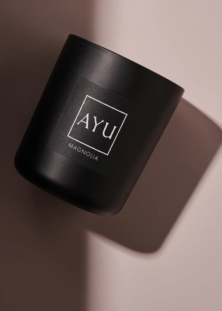 AYU Scented Candle | Magnolia Fragrance 300g Soy Wax Candle for Home, Relaxation & Aromatherapy - Perfect for Bedroom, Bathroom & Meditation Spaces