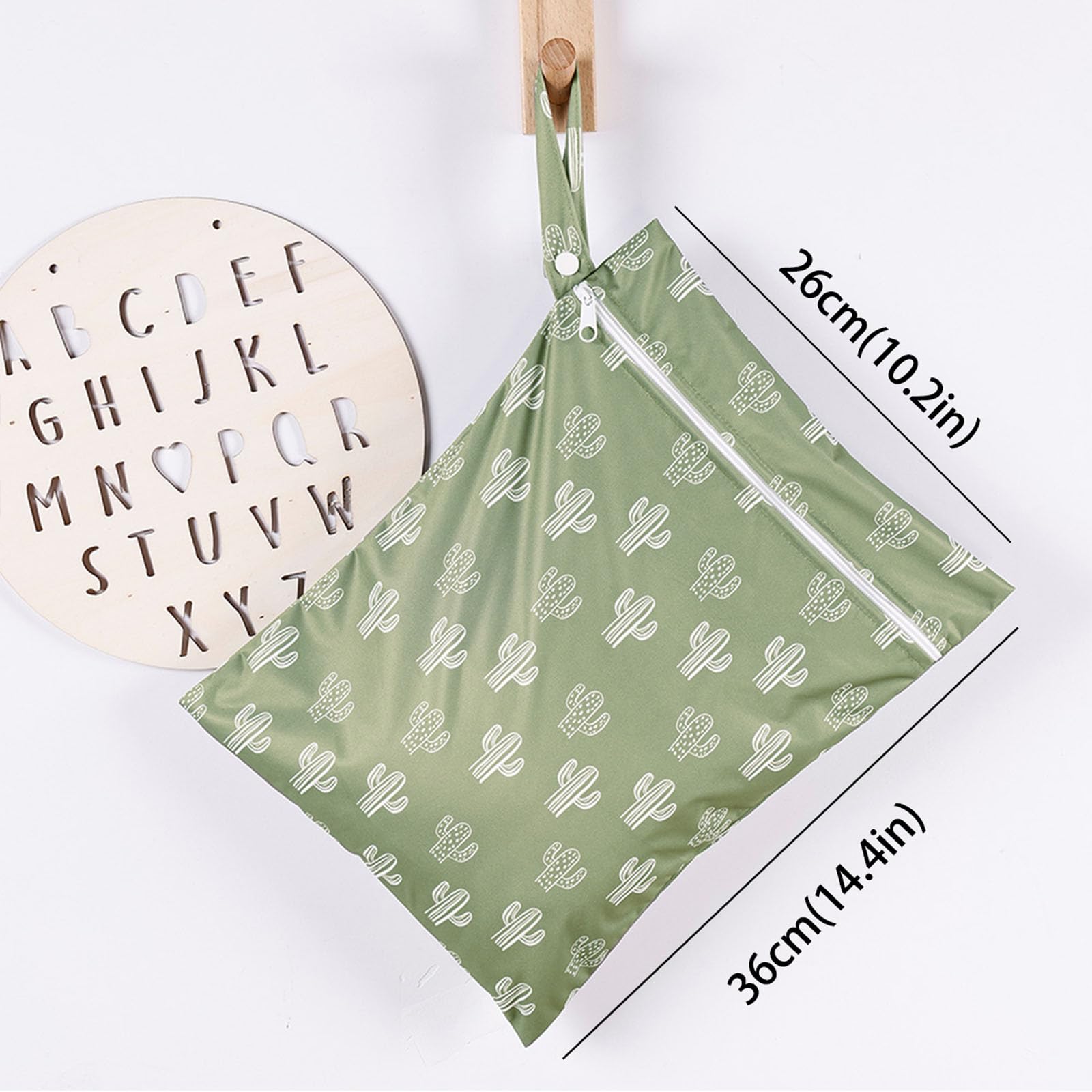2-Pack Waterproof Wet Bags - Cactus & Animal Print Reusable Pouch for Swimsuits, Diapers, Gym Clothes, Beach Towels (10.2x14.4 Inches) | Perfect for Pool, Travel, Baby Care & Sports Gear Storage