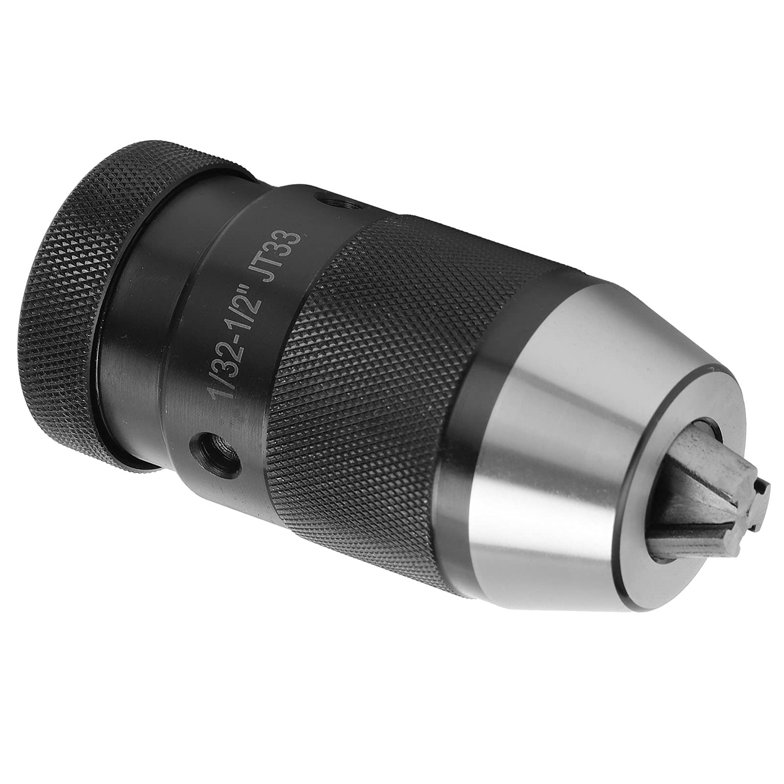 Self-Tightening JT33 Drill Chuck 1/32-1/2 Inch - High Hardness Drill Bit Clamping Tool for Hand Drills - Perfect for Woodworking, Metalworking & DIY Home Projects