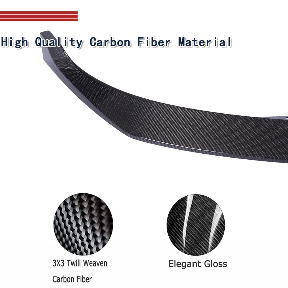 Carbon Fiber Front Lip Spoiler for Tesla Model 3 (2017-2022) - Aerodynamic Bumper Lip & Chin Splitter - Factory Direct - Perfect for Street Racing & Car Shows