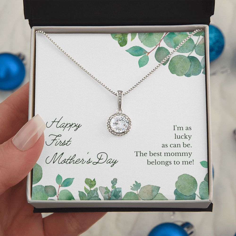 1st Mother's Day Gifts for Mom - Sterling Silver Cubic Zirconia Heart Pendant Necklace - Perfect for Birthday, Anniversary & Special Occasions