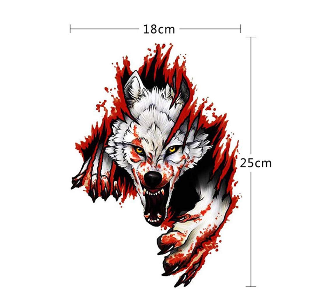 3D Angry Wolf Head Car Stickers - Creative & Funny PVC Decals for Cars, Trucks, Laptops - Universal Automotive Accessories for Personalizing Your Vehicle (Great for Car Enthusiasts & Gift Giving)