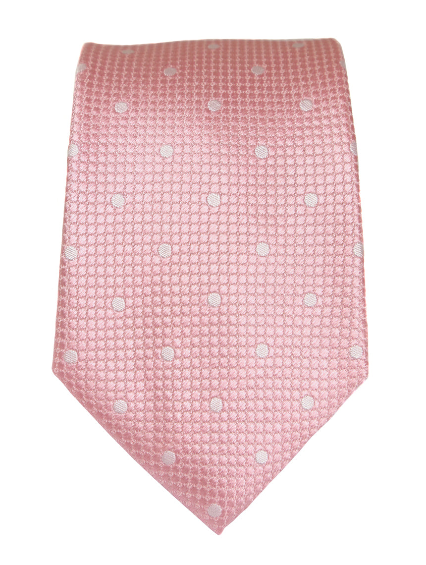 DÉCLIC Classic Spot Tie - Pink and White Striped Bow Tie for Men & Women | Perfect for Weddings, Parties & Formal Events
