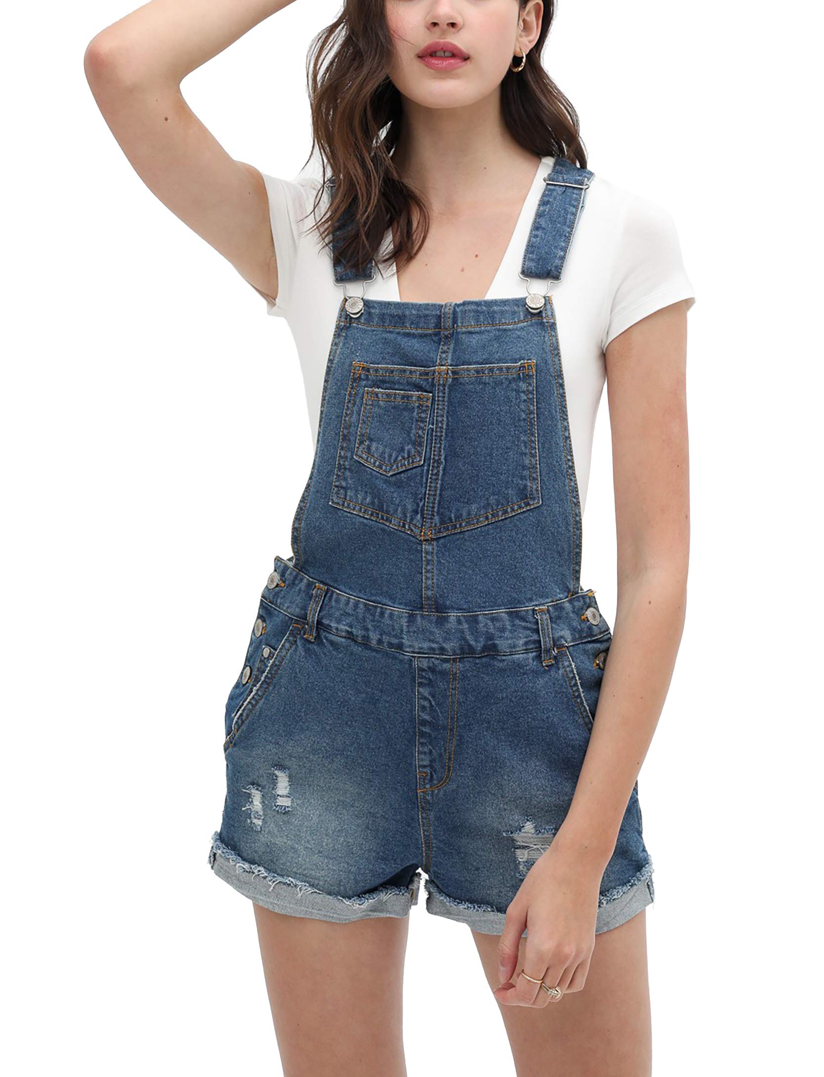 Women's Denim Romper Shorts - Cute Summer Shortalls for Casual Outings & Beach Vacations | Trendy Jumpsuit for Women