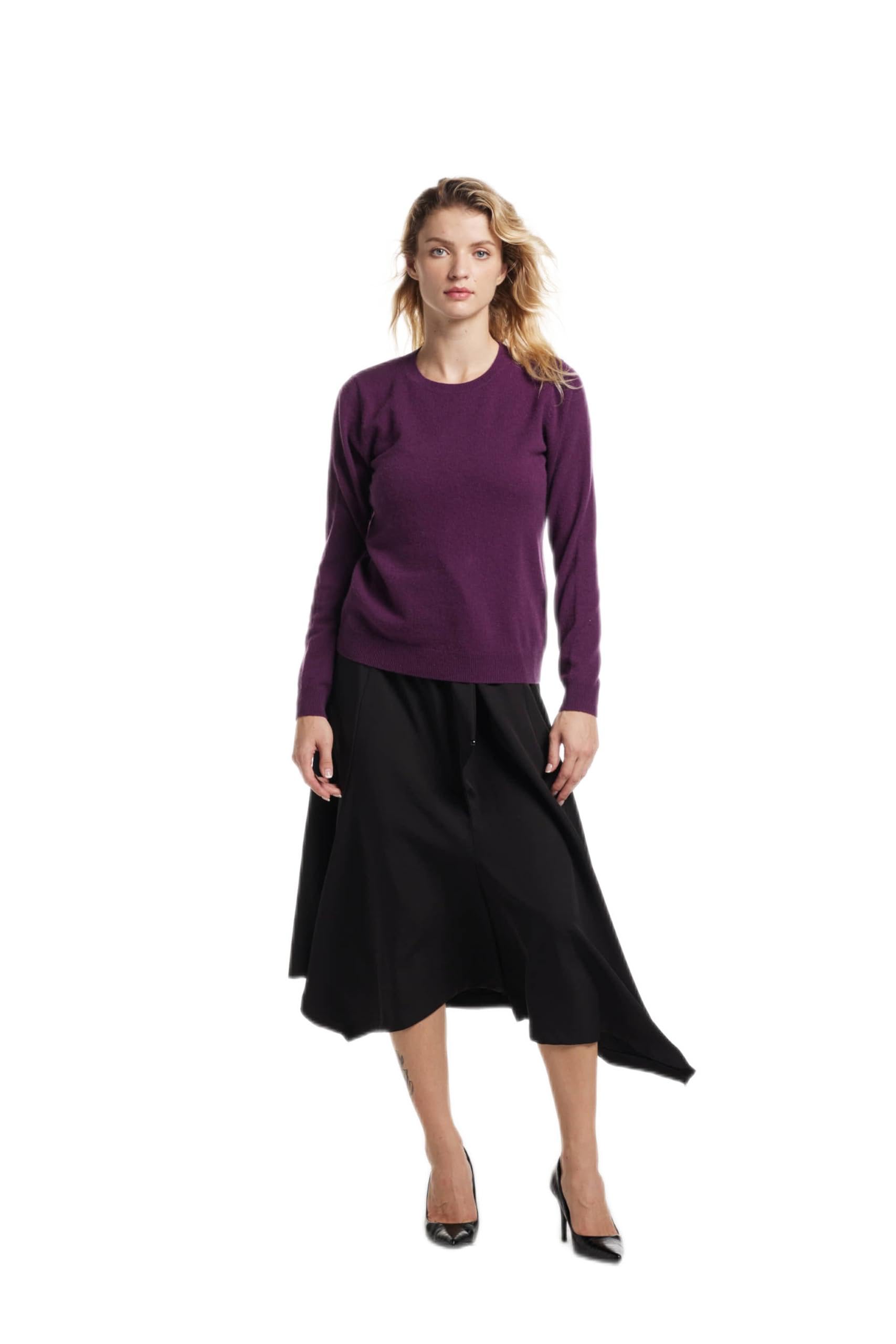 EURKEA 100% Cashmere Sweater for Women - Soft Winter Pullover Crewneck Sweater | Cozy & Warm Cashmere Top | Perfect Gift for Her | Ideal for Office, Dating & Holiday Outfits