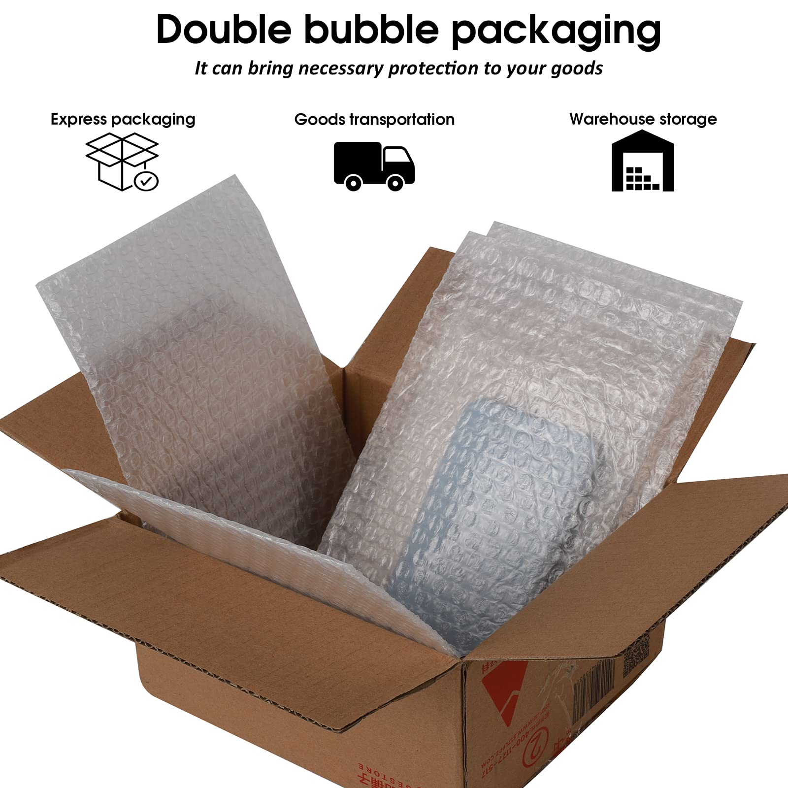 50 Pcs 6''x8'' Clear Bubble Pouch Wraps - Double Walled Cushioning Bags for Shipping, Packing, Storage & Moving | Perfect for Ecommerce, Fragile Items & Home Organization