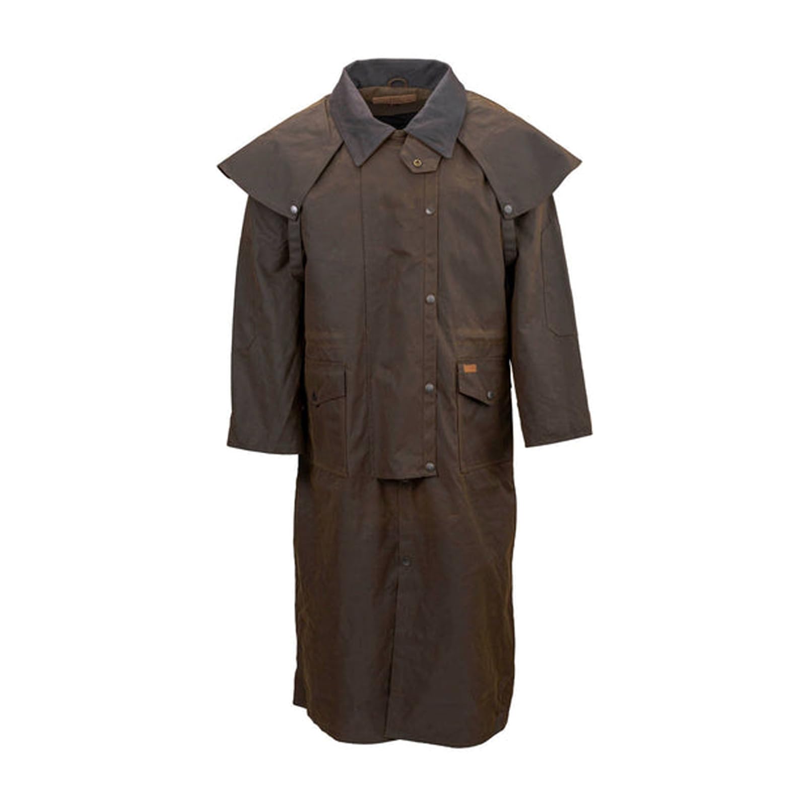 Outback Trading Company Unisex 2056 Stockman Waterproof Breathable Extra-Long Cotton Oilskin Duster Coat for Rain & Outdoor Work | Ranch, Farm, Hiking & Bad Weather Protection