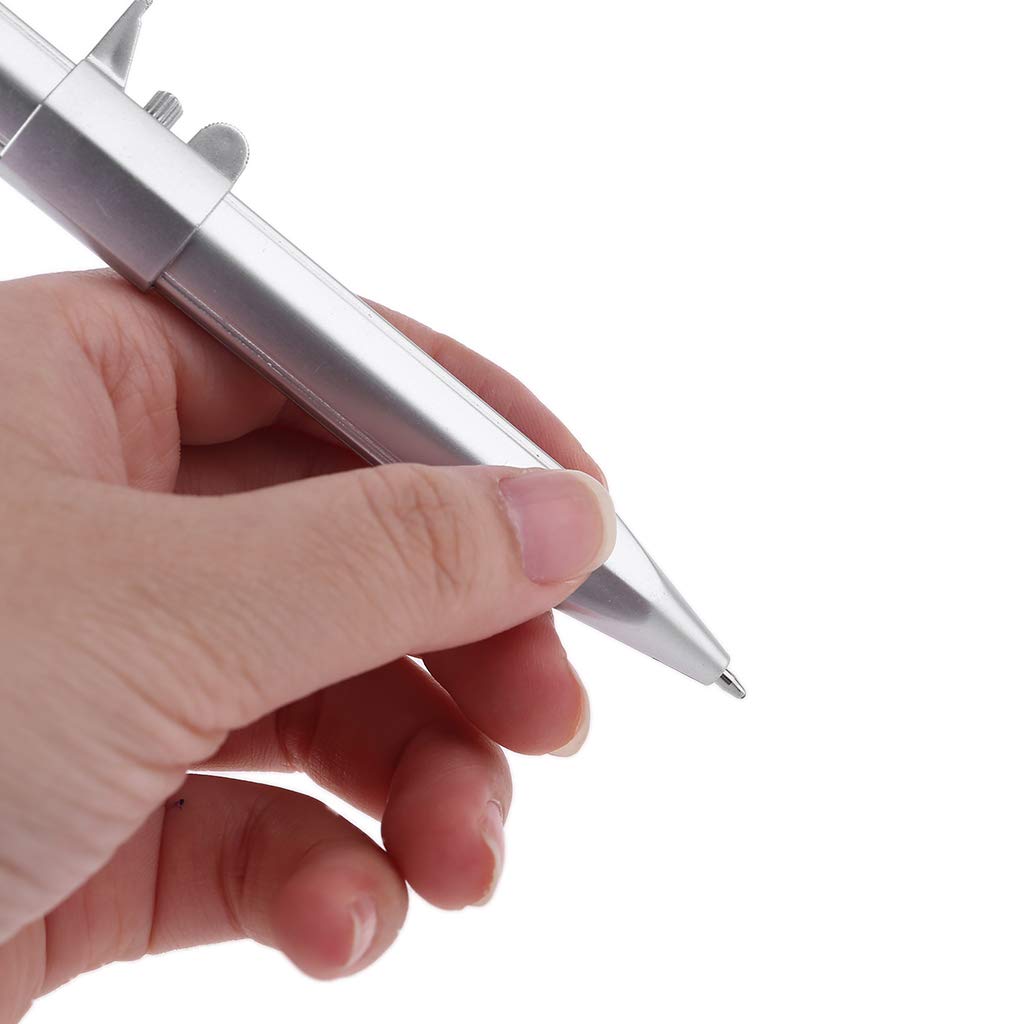 Precision Vernier Caliper Pen with Rollerball Tip - Dual Function Writing & Measuring Tool for Engineers, Students & DIY Projects - Portable Plastic Ballpoint Pen with Built-In Ruler for Workshop, Office & School Use