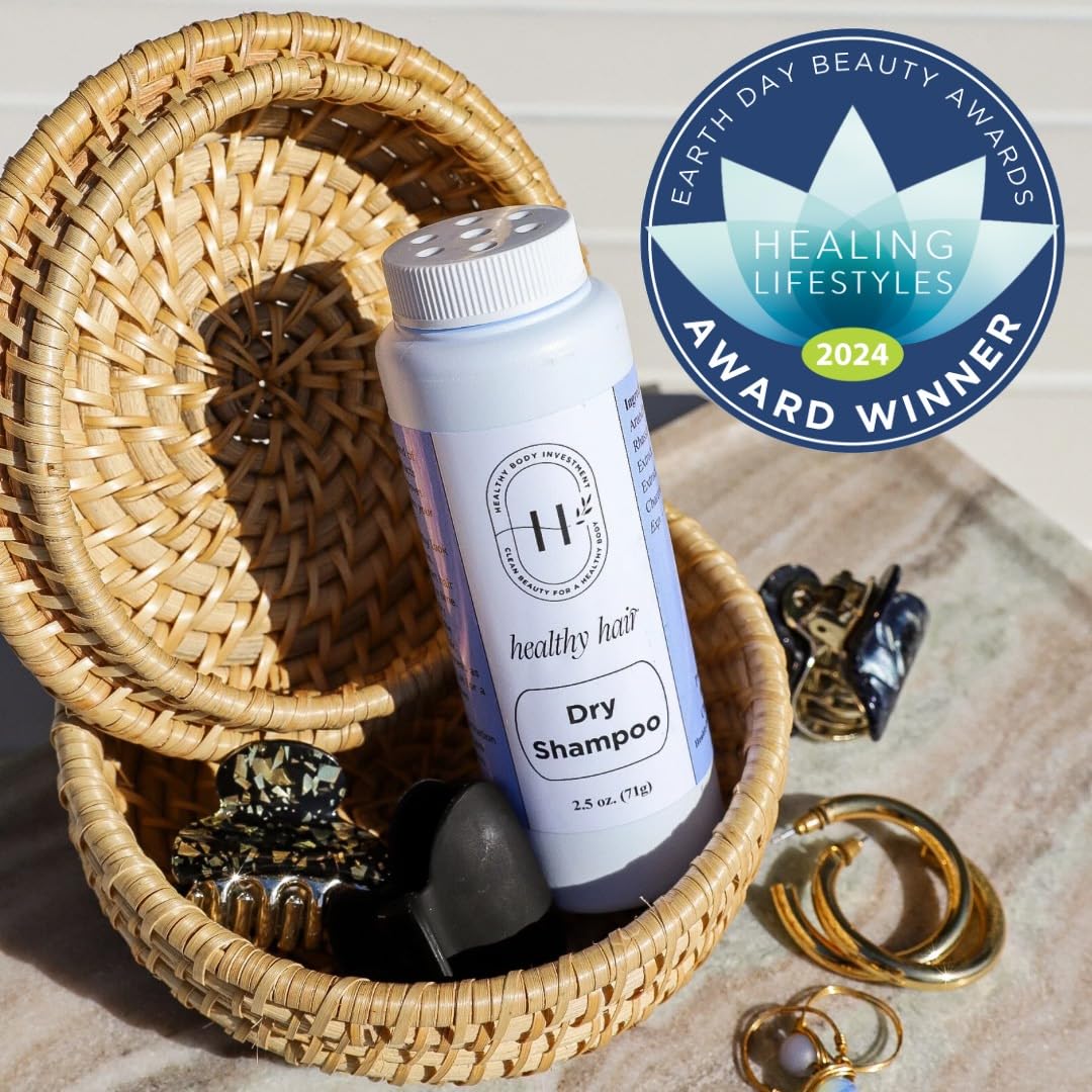 Healthy Hair Dry Shampoo - 2.5oz Unscented Botanical Powder for Oily Scalp & Volume Boost | Clean Beauty Hair Care for Travel, Gym & Quick Refresh