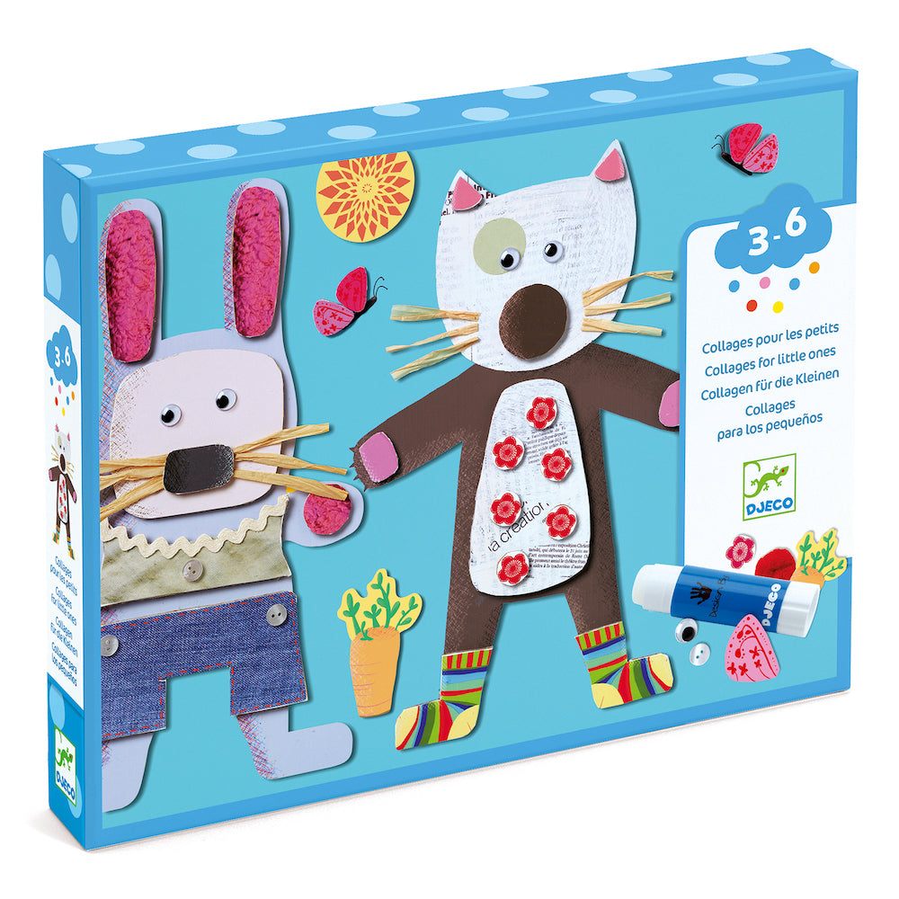 Djeco Collages for Little Ones - Creative Art Kits for Toddlers & Kids - Perfect for Preschool Learning & Home Craft Activities