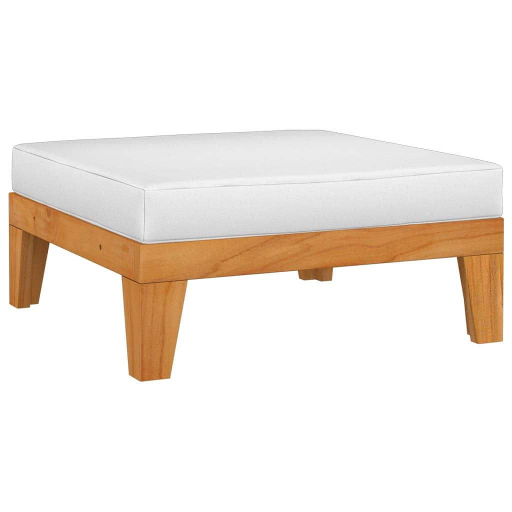 Outdoor Patio Furniture Set - Acacia Wood Sectional Chairs with Cream White Cushions for Balcony, Porch, Backyard, Poolside & Garden - Perfect for Relaxing, Lounging and Outdoor Entertaining