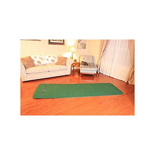 Premium Golf Competitor V2 Series 3' x 9' Practice Putting Mat with 3 Cups - Indoor/Outdoor Golf Training Green for Home, Office & Backyard Practice
