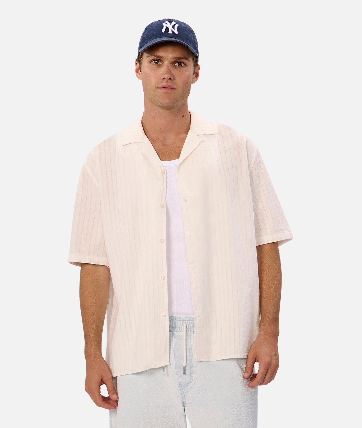 Casella Short Sleeve Shirt for Men - Classic Off White Cotton Casual Button Down Shirt | Perfect for Office, Summer Outfits & Smart Casual Wear