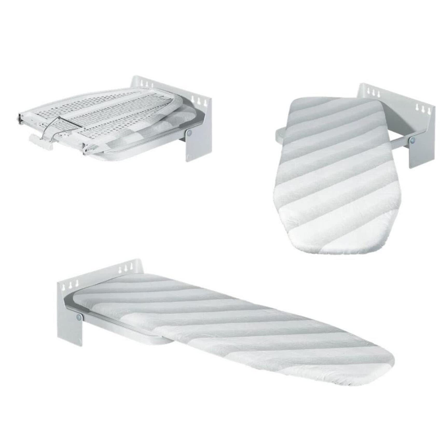 180° Swivel Wall Mounted Ironing Board - Heavy Duty Ironing Board Hanger for Home Laundry Room - Space Saving Foldable Ironing Board (95x32.6x18.55cm, White) - Perfect for Small Apartments & Closet Organization