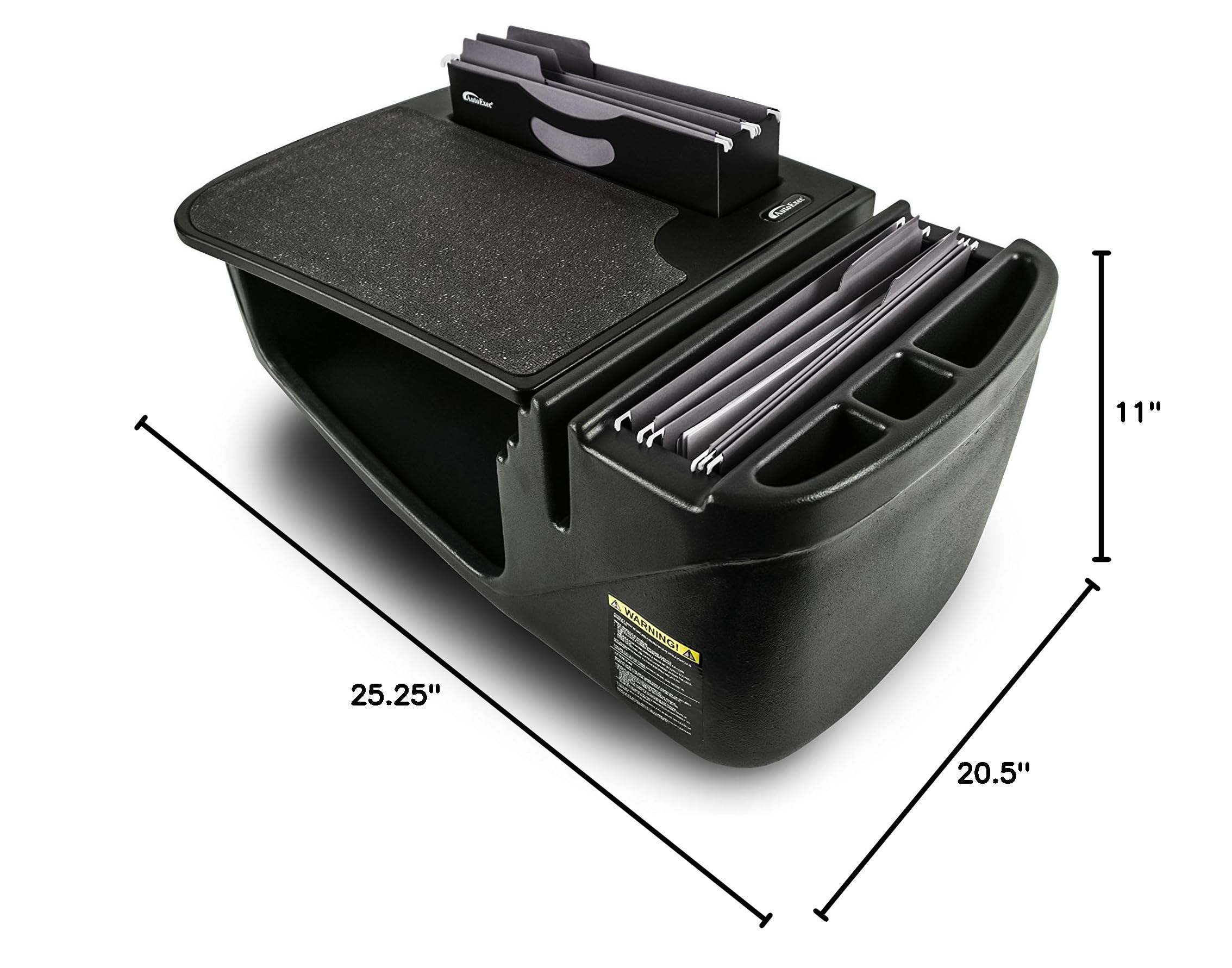 AutoExec AUE27000 Efficiency FileMaster Car Desk - Black Finish - Portable Office Organizer for Professionals & Commuters