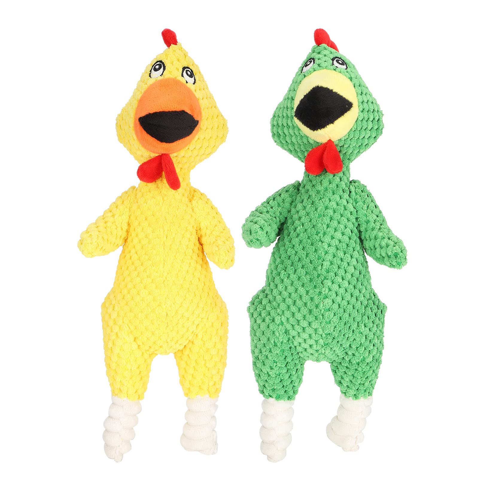 GLOGLOW 2-Pack Squeaky Chicken Dog Chew Toys - Durable Plush Interactive Bite Toys for Teeth Cleaning & Puppy Teething Relief | Great for Playtime, Training & Anxiety Relief