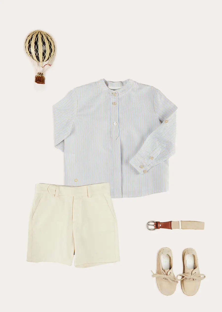 Stafford Striped Boys Shirt - Classic Casual Button Down for Kids - Perfect for School, Playdates & Family Outings
