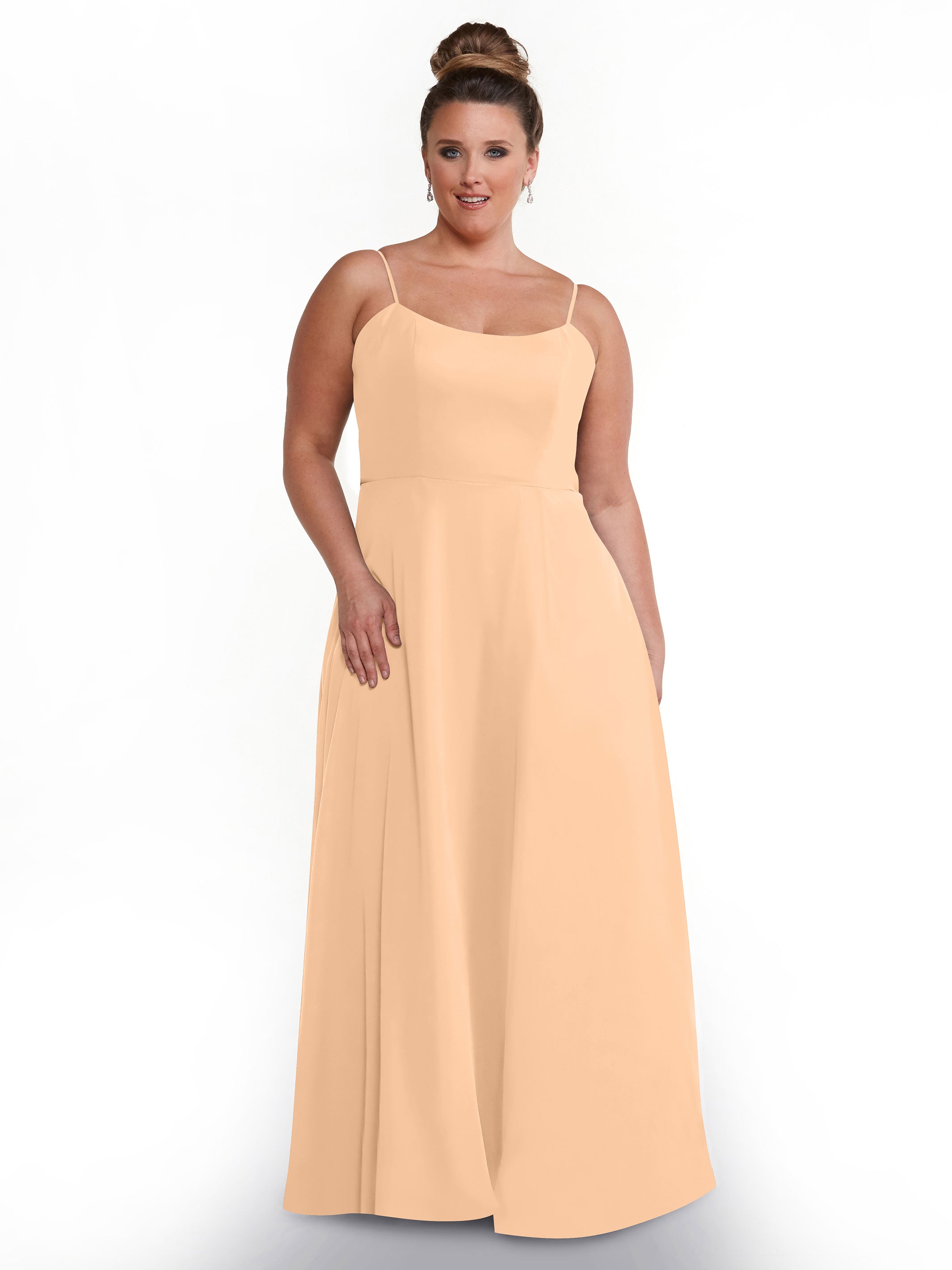 Elegant A-Line Bridesmaid Dress with Flowy Chiffon Skirt & Thigh Slit - Perfect for Weddings, Formal Events & Special Occasions