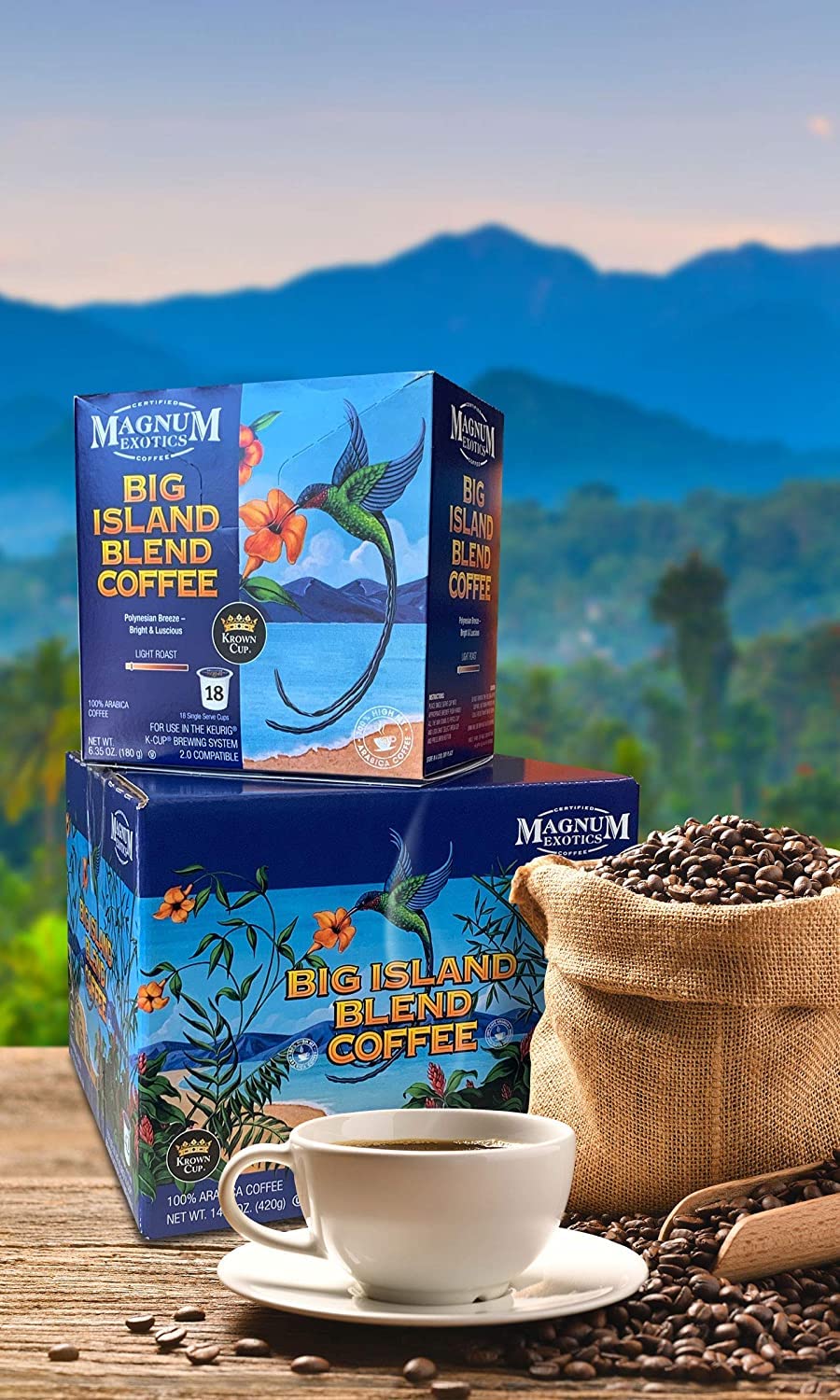 Magnum Exotics Big Island Blend Ground Coffee K-Cups (42 Count) - Premium Arabica Coffee Pods for Keurig Brewers - Rich Flavor & Aroma for Morning Energy & Office Breaks