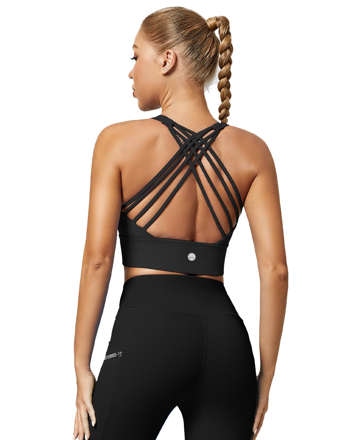 QUEENIEKE Women's Medium Support Sports Bras - Padded Cross Back Strappy Yoga Bra for Running, Gym & Workouts | Comfortable & Breathable Activewear