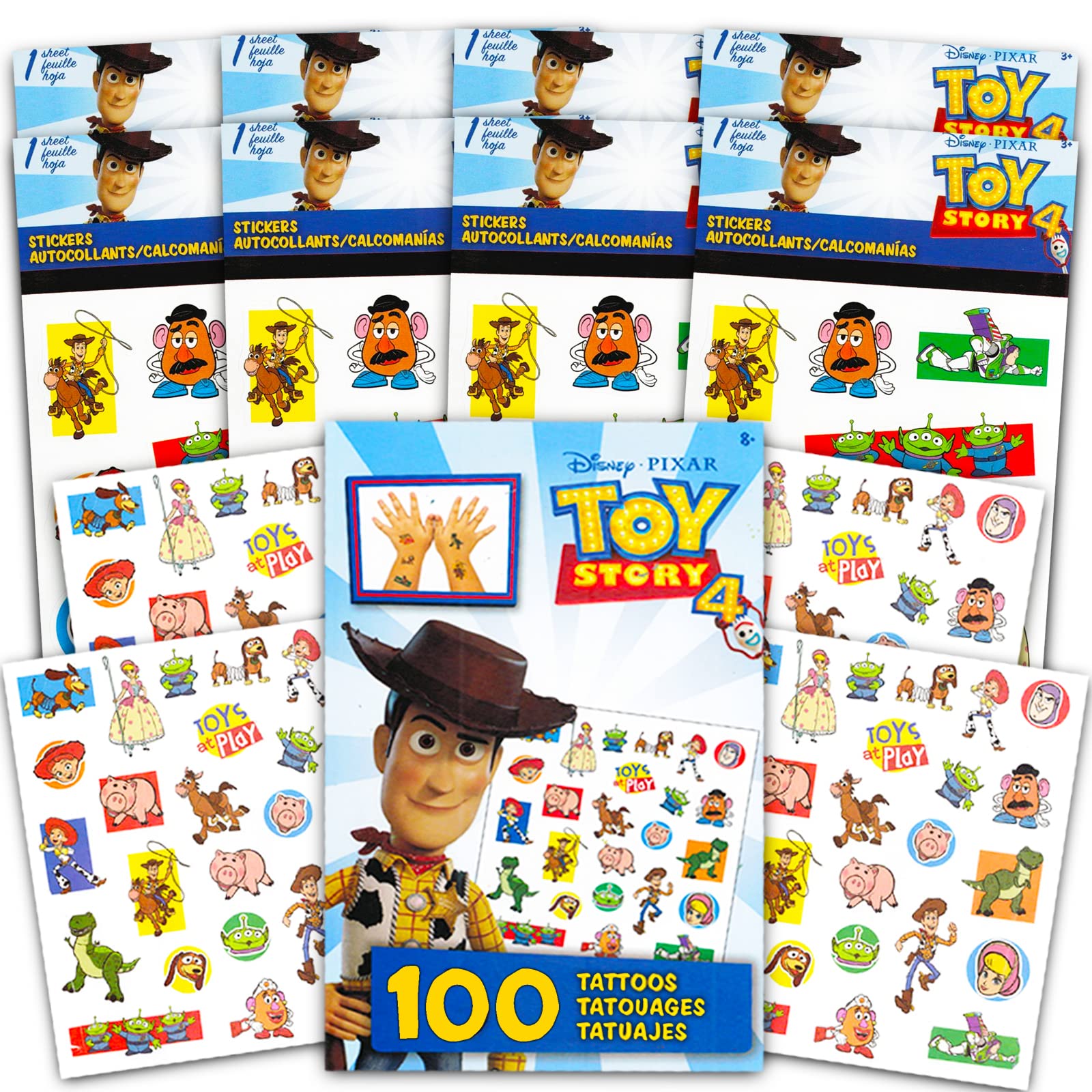 Disney Pixar Toy Story Stickers and Tattoos Party Favors Bundle - 200 Temporary Tattoos & Stickers for Kids Birthday Party Supplies | Toy Story Themed Decorations, Goodie Bags & Party Favors