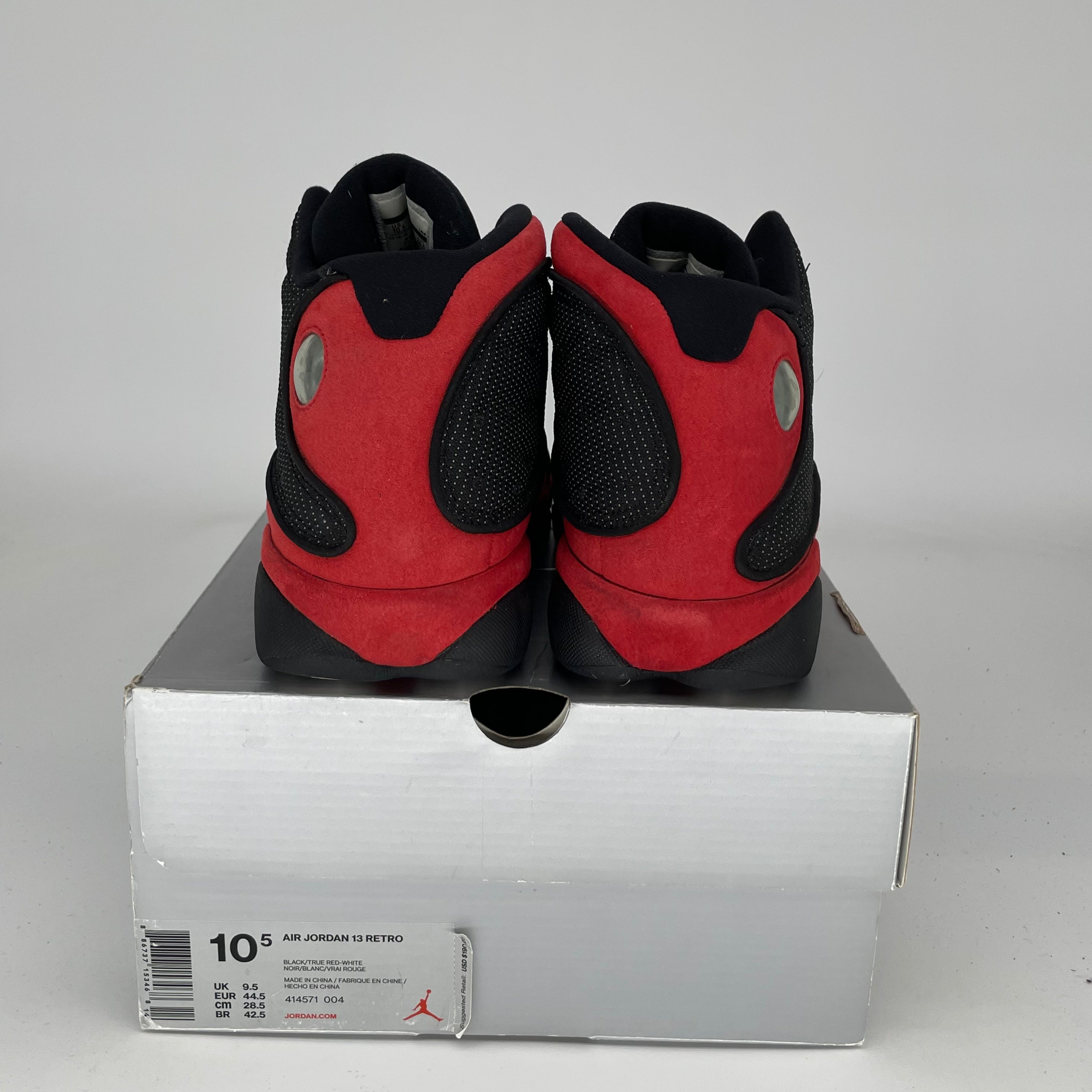 Original Air Jordan 13 Retro 'Bred' Men's Basketball Shoes Size 10.5 (414571-004) - Perfect for Streetwear & On-Court Performance