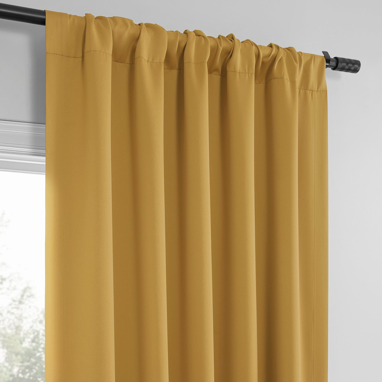 Ochre Blackout Curtains Pair (2 Panels) - Thermal Insulated & Noise Reducing Window Drapes for Bedroom, Living Room & Home Theater
