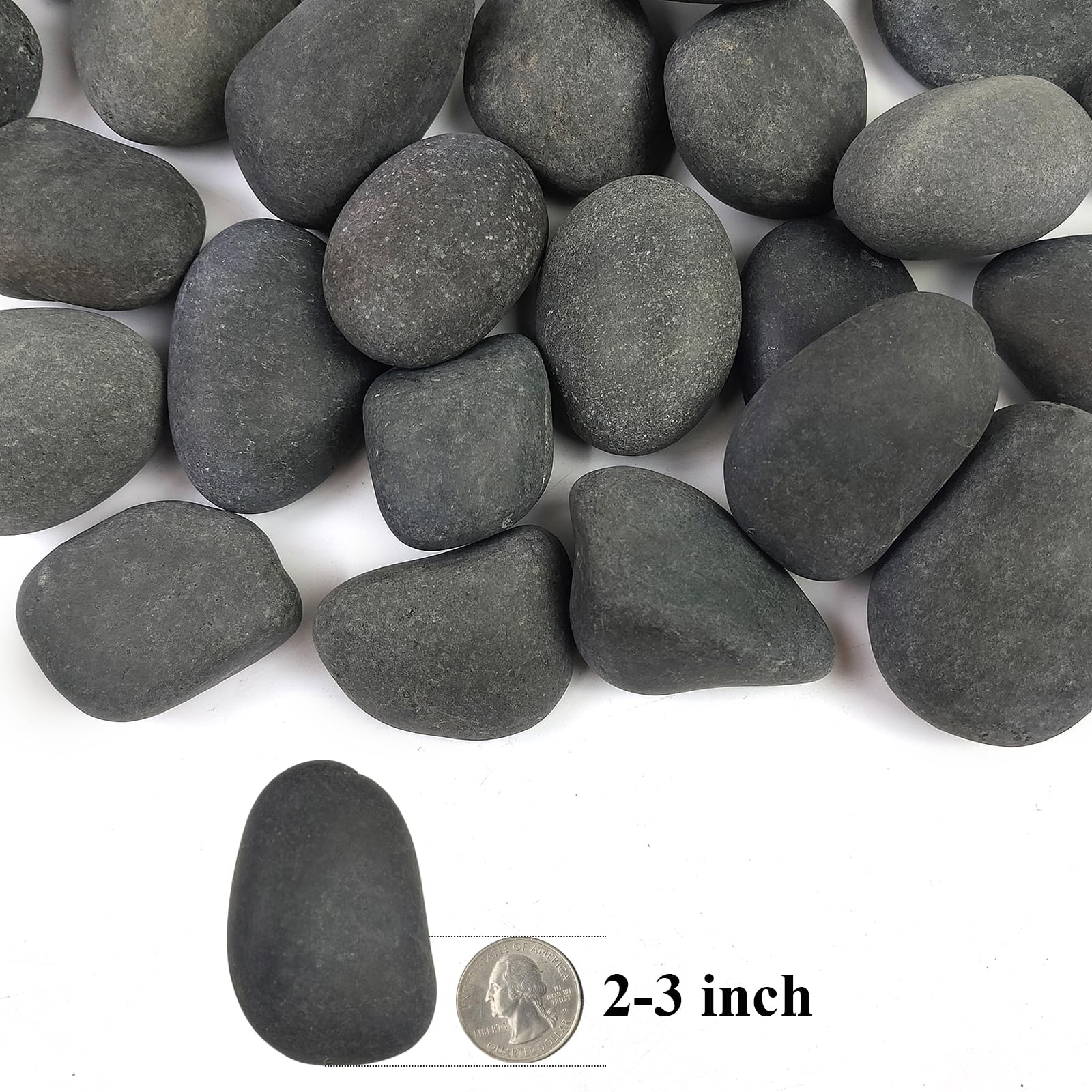 Natural Black River Rocks 2-3 Inch - Decorative Landscaping Stones for Garden Beds, Potted Plants, Fish Tanks & DIY Pathways - Bulk 20lbs for Backyard Accent, Walkways & Craft Projects - Perfect for Outdoor Decor & Home Improvement