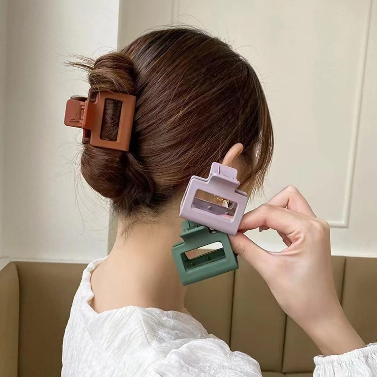 2 Inch Matte Hair Claw Clips 6Pcs - for Women & Girls with Thin to Thick Hair | Perfect for Work & Travel