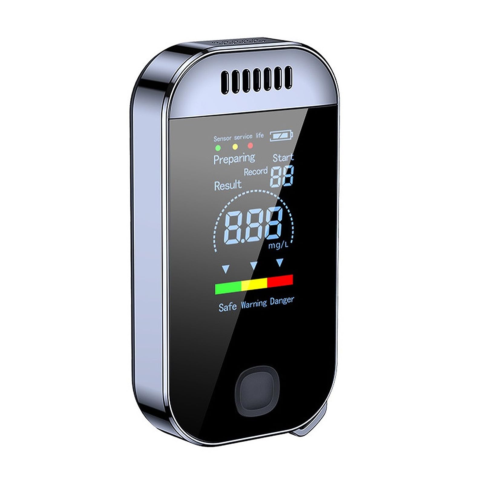 Professional LCD Digital Display Portable Breathalyzer - Quick Response Alcohol Tester with Disposable Mouthpieces for Drunk Driving Detection | Keychain Design for Men | Perfect for Personal Safety, Workplace Testing & Party Use