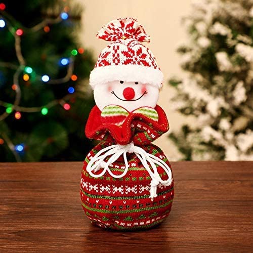 4 Pack Christmas Drawstring Candy Bags for Dolls - Knitted Yarn Apple-Shaped Gift Pouches for Kids, Holiday Party Favors & Xmas Theme Wrapping - Perfect for Stocking Stuffers, Classroom Treats & Festive Gift Giving