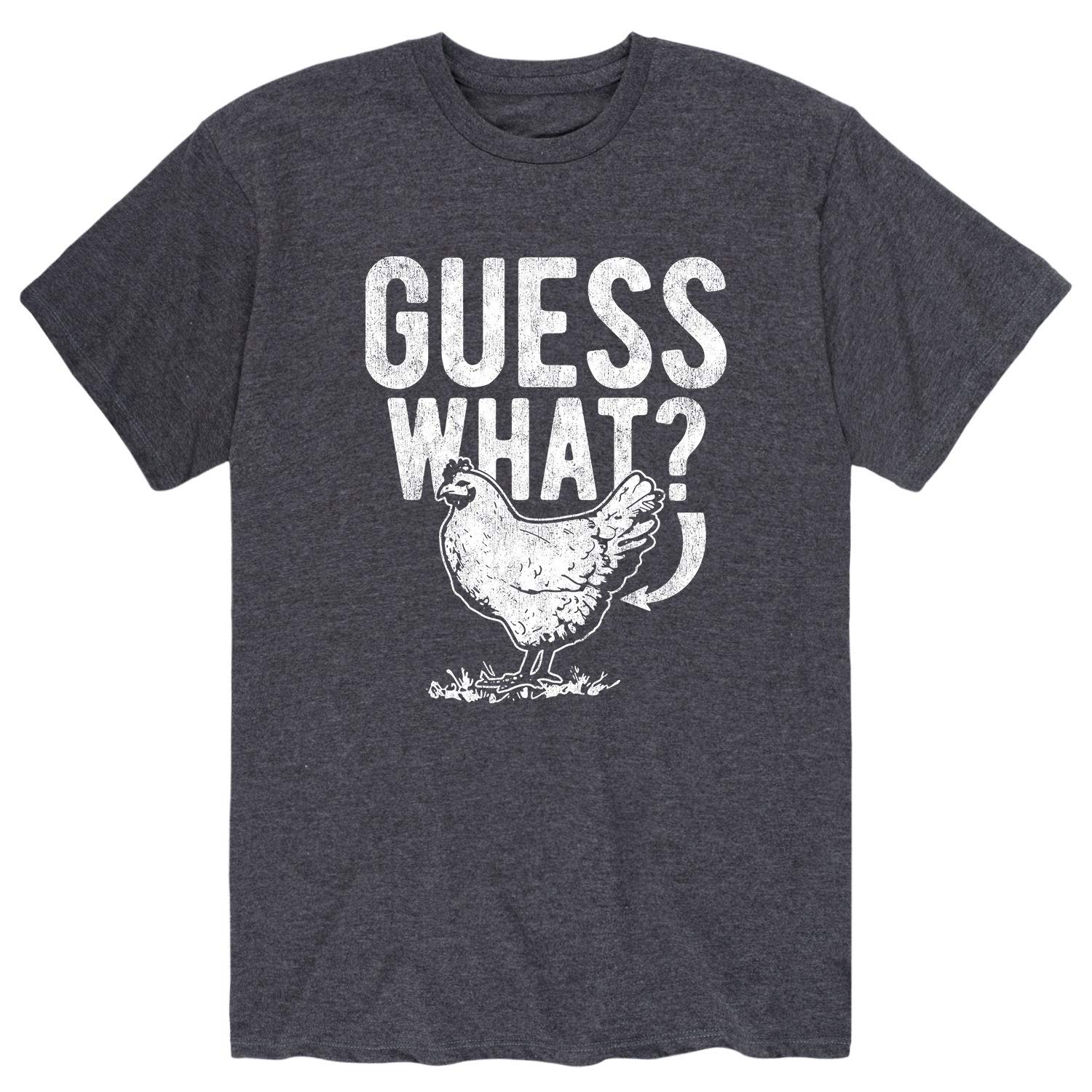 Guess What Chicken Butt Funny Graphic T-Shirt for Men - Trendy White Short Sleeve Tee - Perfect for Casual Wear, Parties & Gifts