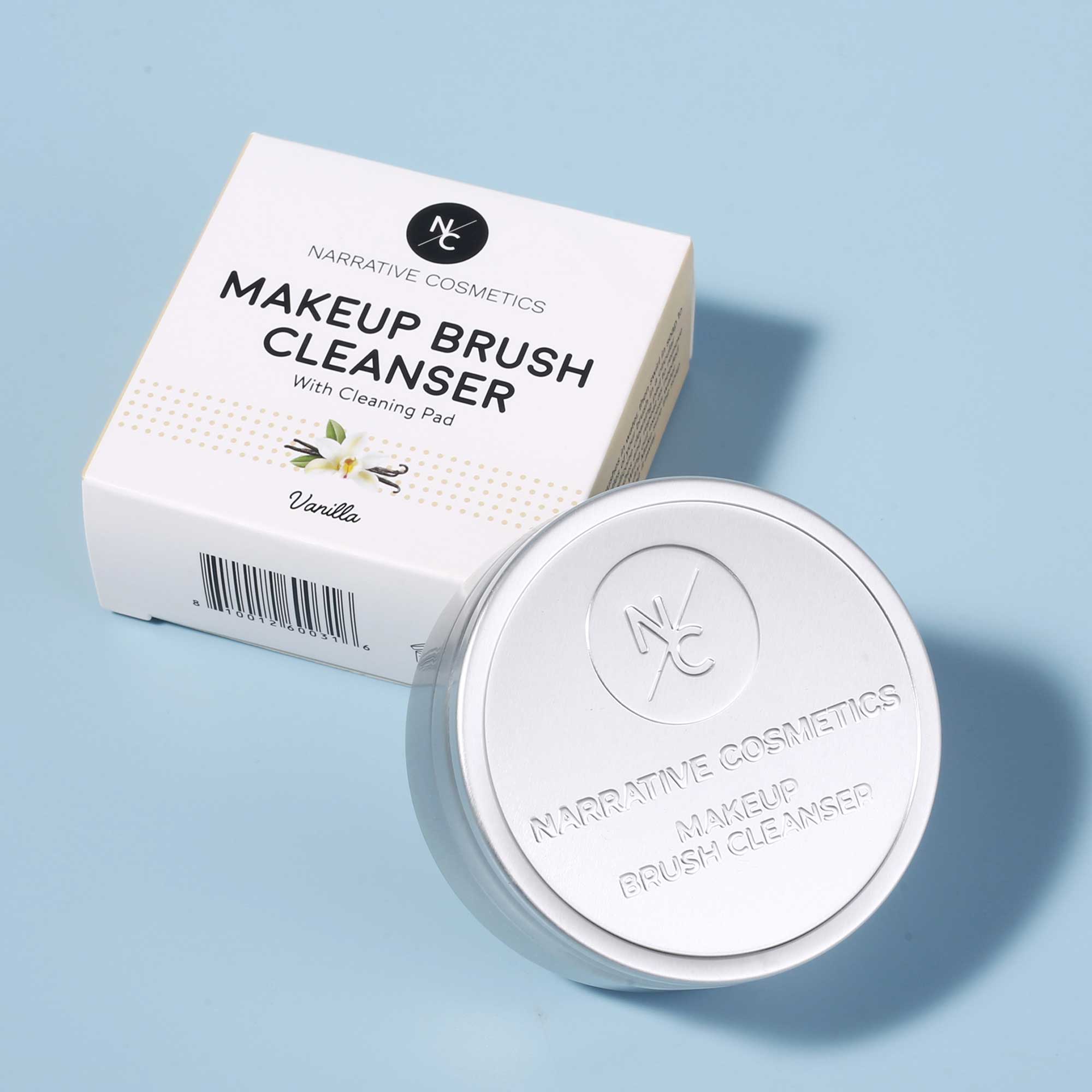 Professional Solid Makeup Brush Cleanser Soap with Silicone Cleaning Pad - Vanilla Scented (2.45 Oz) | Deep Cleans Cosmetic Brushes | Perfect for Home & Salon Use