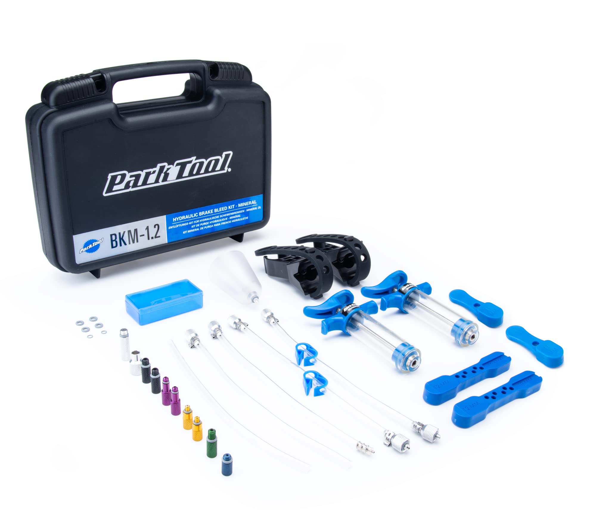 Park Tool BKM-1.2 Professional Hydraulic Brake Bleed Kit for Mineral Oil Bikes - Complete Brake Maintenance Set for MTB, Road & E-Bikes - Perfect for Home Mechanics & Bike Shops
