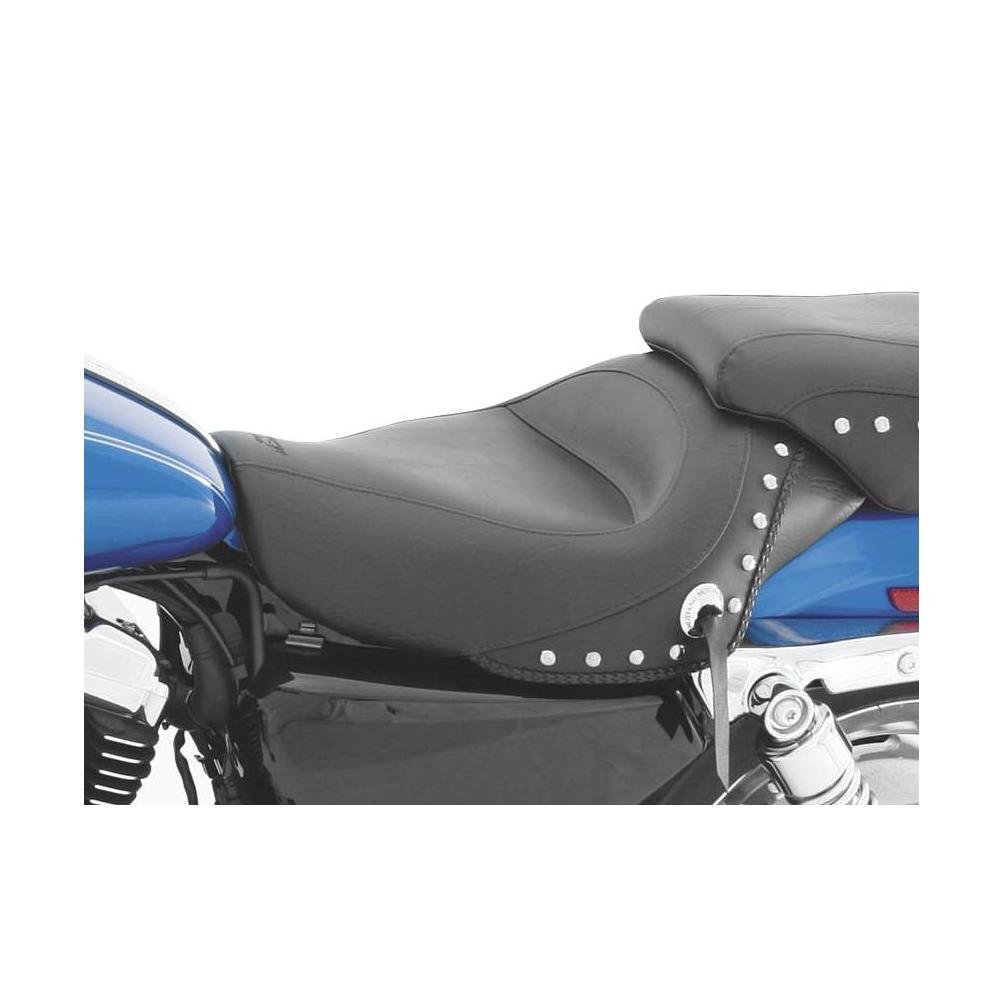 Harley Davidson Mustang Studded Solo Seat for 2004-2014 Sportster Models - Compatible with 3.3 Gallon Tank - Perfect for Cruising, Long Rides & Custom Motorcycle Upgrades