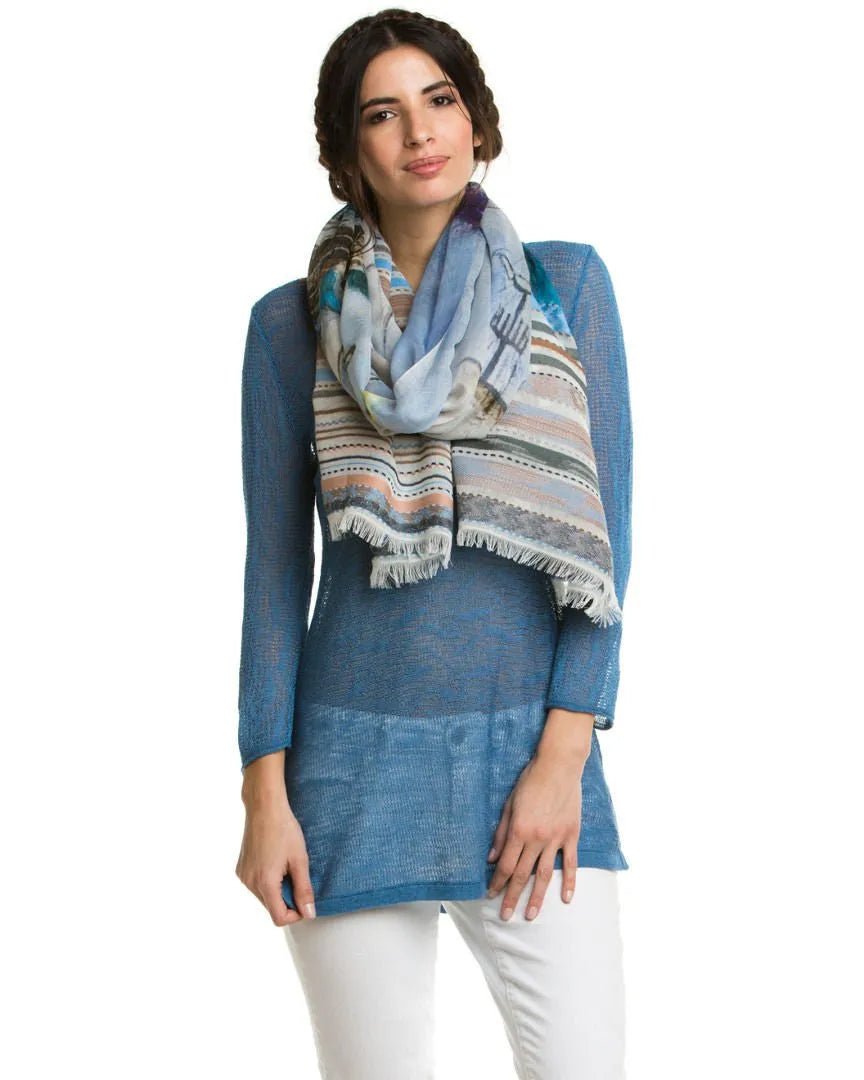 Ocean Digital Sky Printed Scarf - Lightweight Fashion Scarf for Women, Bohemian Style Beach Wrap, Perfect for Travel, Summer Outfits & Accessories