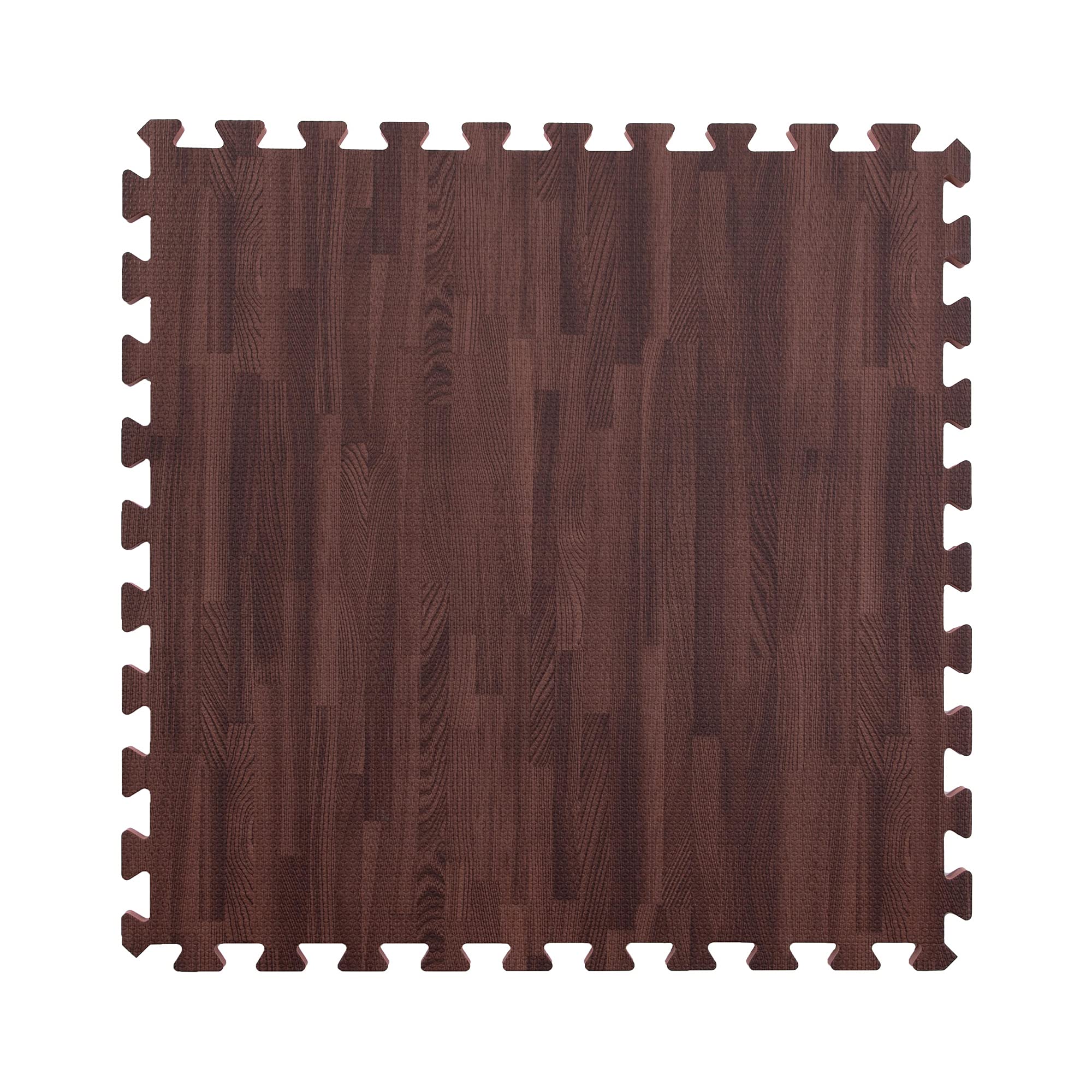 Premium Soft Wood Print Foam Flooring Tiles - Interlocking Foam Mats for Home Gym, Yoga Studio & Playroom - 3/8