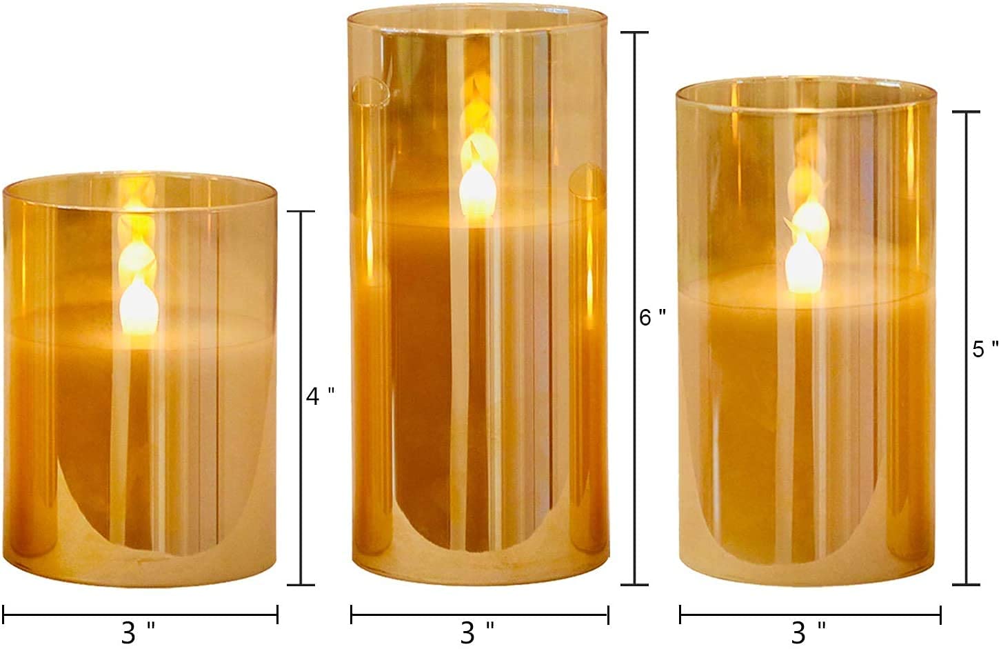 Premium Flameless LED Candles with Timer & Remote - Real Wax Warm Flickering Lights for Wedding, Home Decor, Party & Holiday (Set of 3) - Battery Operated Safe Candles for Centerpieces, Fireplace & Romantic Ambiance