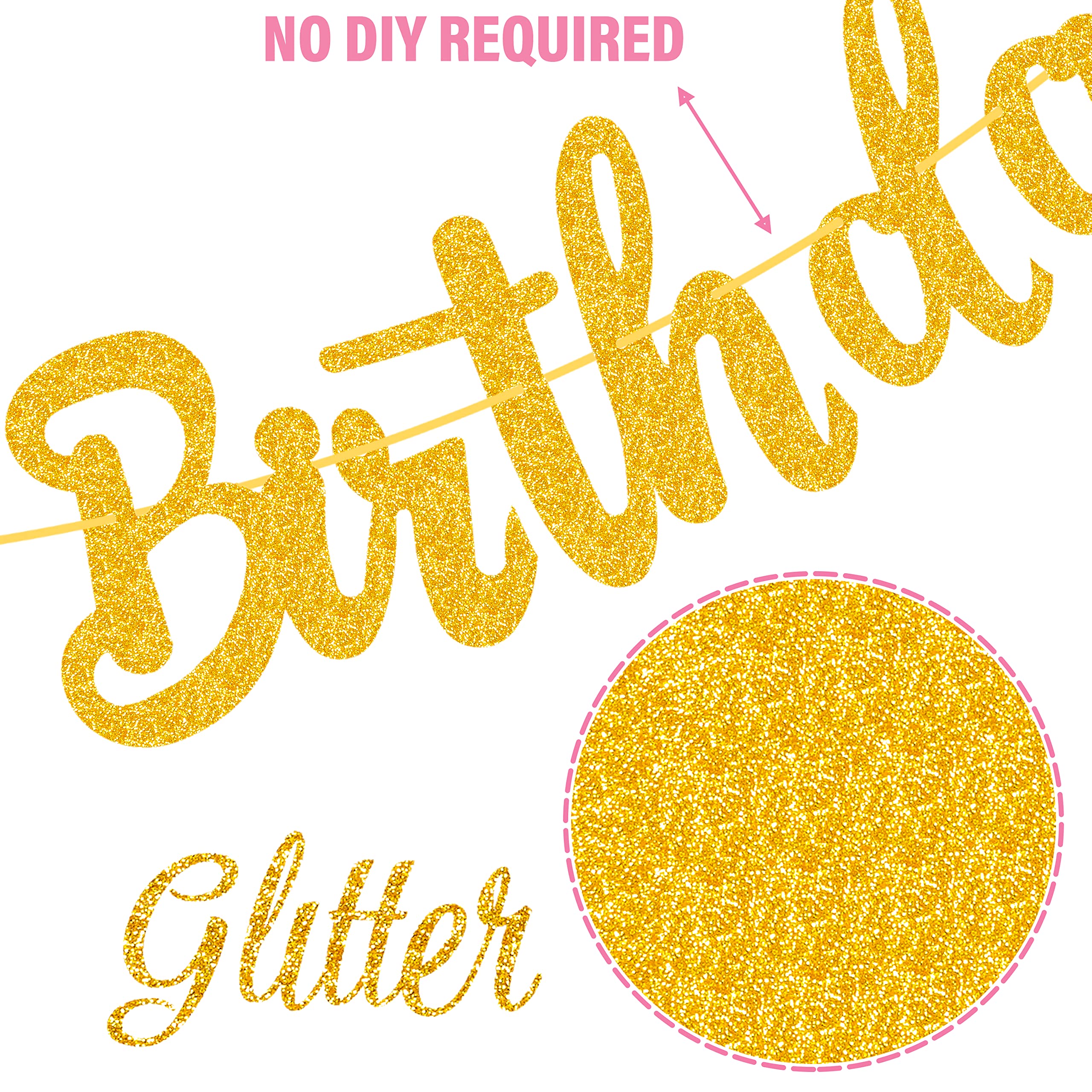 Flamingo Birthday Party Banner - Gold Glitter Happy Birthday Decor for Tropical Luau & Hawaii Theme Party Supplies | Perfect for Beach, Poolside & Summer Birthday Celebrations