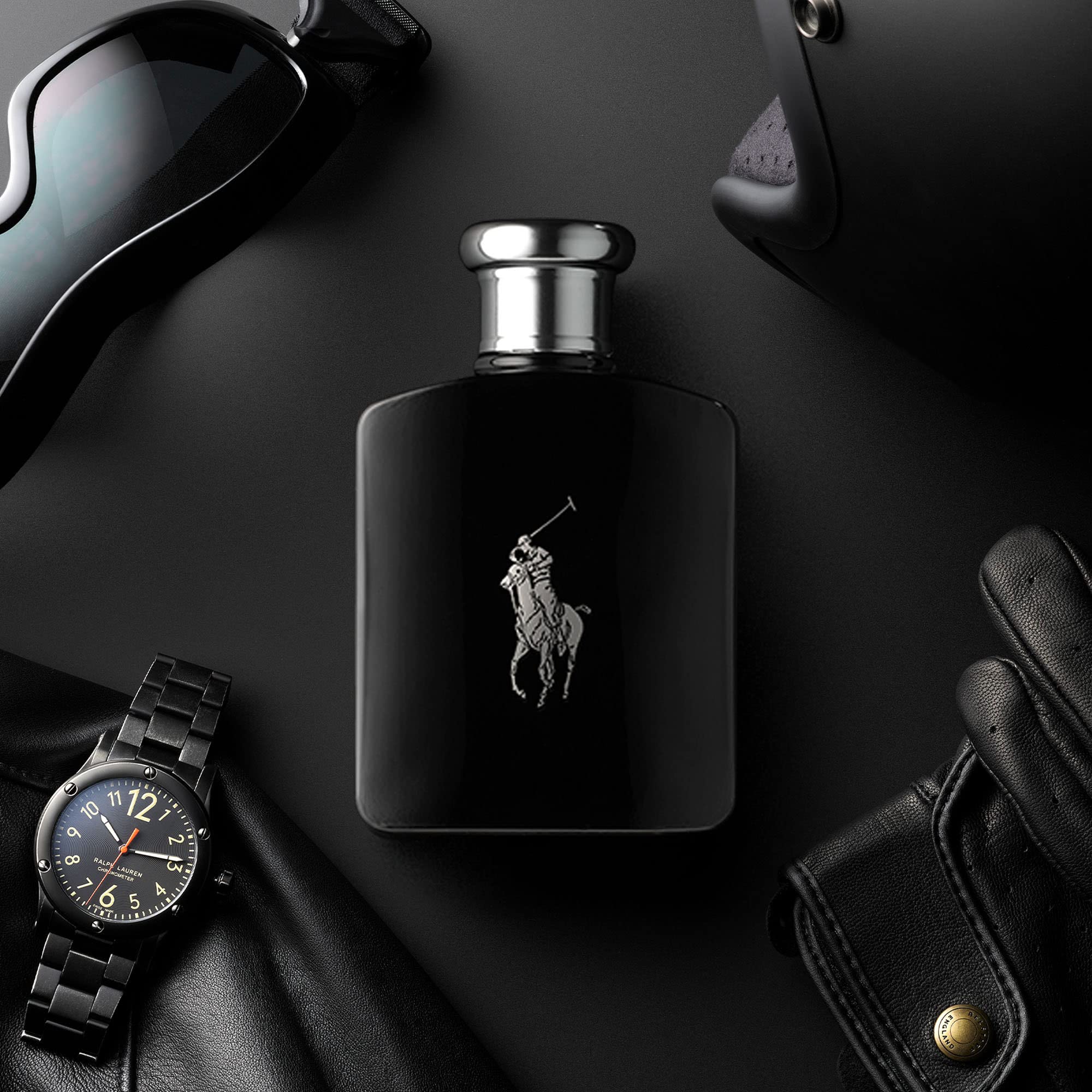 Ralph Lauren Polo Black Eau de Toilette for Men | Woody Fresh Cologne with Patchouli, Sandalwood & Mandarin | Medium Intensity Fragrance | Perfect for Date Night & Office Wear