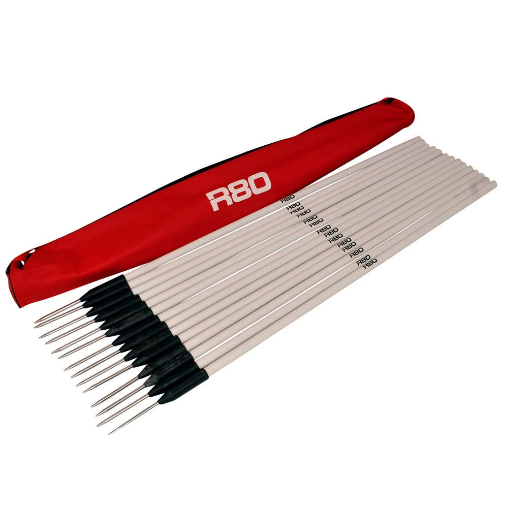 R80 Safety Touchline Poles - High Visibility Soccer Field Markers for Sports Games, Training, and Outdoor Events - Durable Reflective Boundary Stakes for Football, Rugby, and School Activities