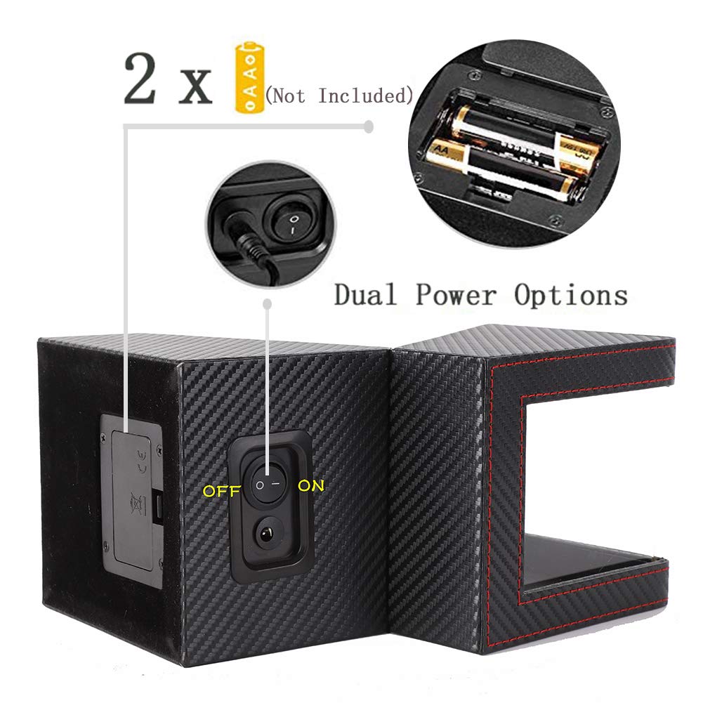 Premium Automatic Watch Winder with Japanese Motor - Battery & AC Powered Watch Storage Box for Rolex, Omega & Luxury Watches | Perfect for Travel, Display & Watch Collection Maintenance