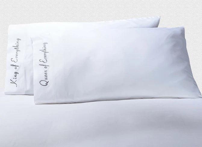 Embroidered Inspirational Quotes 500 Thread Count Cotton 2-Piece Pillowcase Set - Soft Bedding for Home Decor, Gifts & Cozy Bedroom Essentials