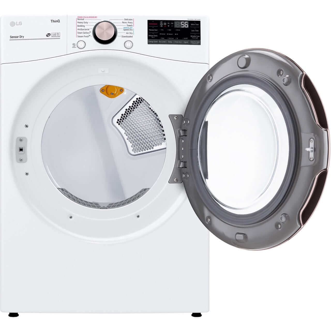LG DLEX4000W 27 Inch 7.4 Cu. Ft. Smart Front Load Electric Dryer with TurboSteam Technology - Energy Efficient White Laundry Dryer for Home & Apartment Use