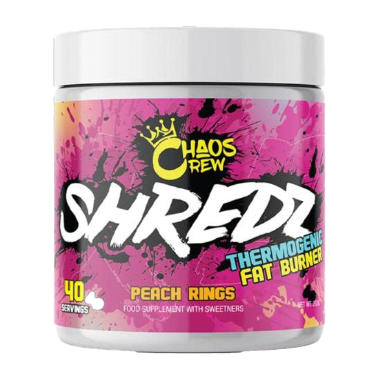 Chaos Crew Shredz Peach Rings Candy - 8.9oz (252g) Bulk Sour Gummy Snacks - Perfect for Parties, Movie Nights & On-the-Go Treats