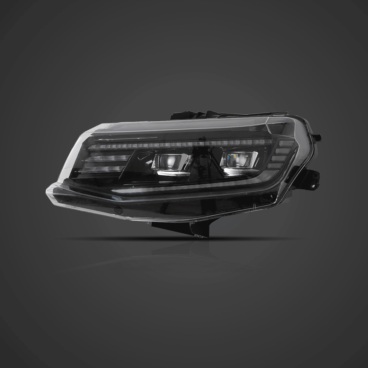 High-Performance LED Headlight Assembly - Dual Beam Projector, Black - Compatible with 2016-2018 Chevrolet Camaro & 2019-2024 Camaro ZL1 - Welcome/Breath & Back and Forth Function - Perfect for Night Driving & Enhanced Visibility