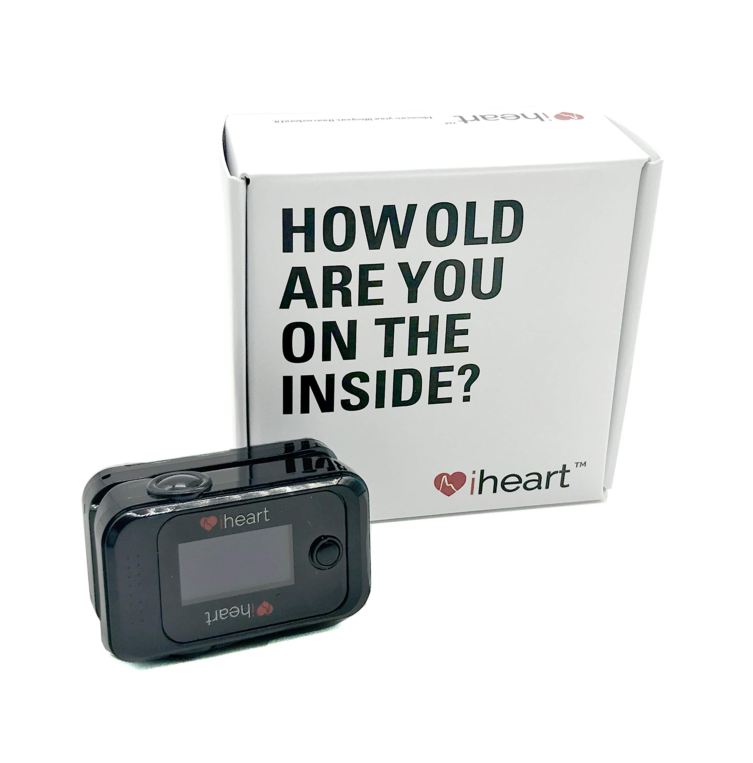 iHeart Internal Age Health Monitor - Fingertip Fitness Tracker for Biological Age, Pulse Wave, Aortic Stiffness, SpO2 & Heart Rate | iOS/Android App | Perfect for Home Health Monitoring & Wellness Tracking