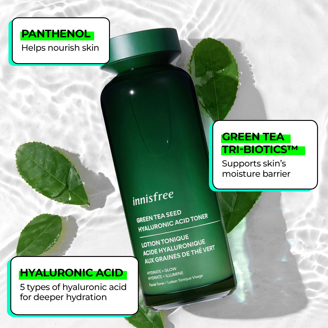 Best Green Tea Hyaluronic Acid Toner for Hydrating & Brightening Skin | Korean Skincare | Face Moisturizer for Dry & Sensitive Skin | Perfect for Daily Skincare Routine & Nighttime Hydration